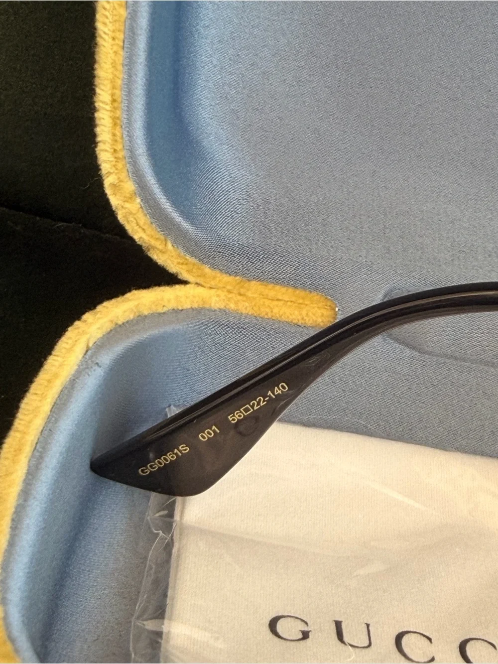 Authentic Gucci Round Black Sunglasses - Black Lenses